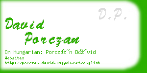 david porczan business card